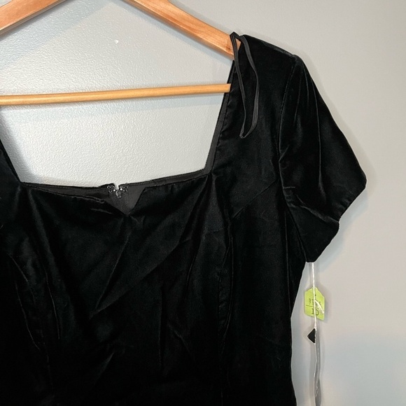 NWT Late Edition x Vintage 1980s-1970s Union Made Black Velvet Mini Dress - Picture 6 of 16